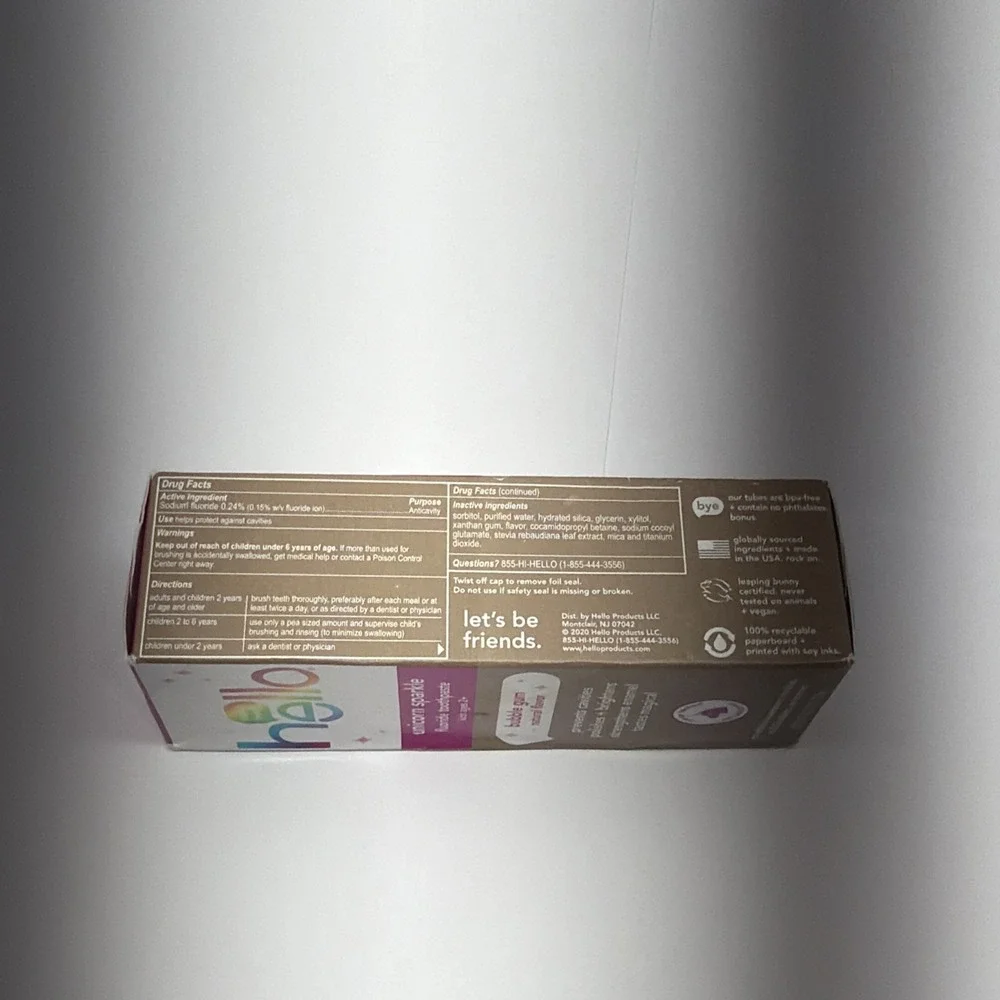 Hello Bello, Kids Fluoride Toothpaste Unicorn Sparkle Bubblegum, 4.2 Oz